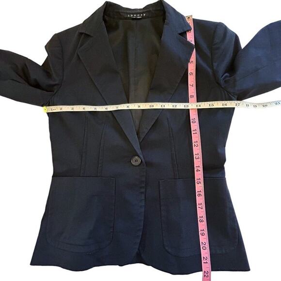 THEORY Cotton Blend One Button Blazer Jacket 6 - Picture 9 of 14
